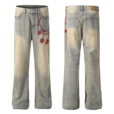Wide-Leg Designer Denim Jeans