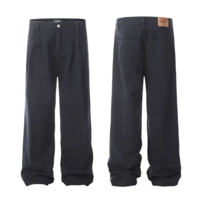 High Quality Plain Loose Fit Jeans Black