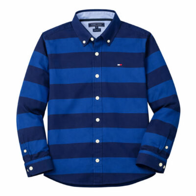 Tommy Hilfiger Two Toned Long Sleeve Shirt | Black & Blue