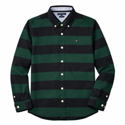 Tommy Hilfiger Two Toned Long Sleeve Shirt | Green & Black