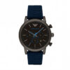 Armani Navy Blue Rubber Watch With Blue Dial