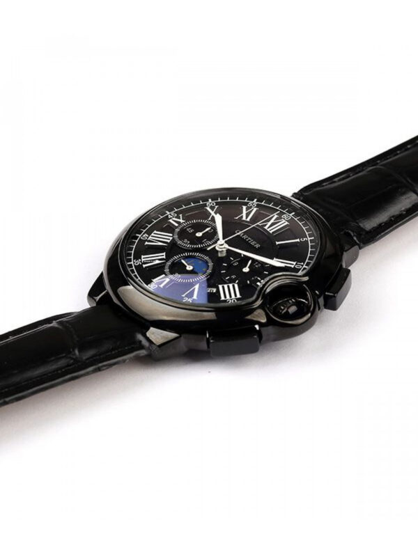 Cartier Black Dial Croc Leather Watch